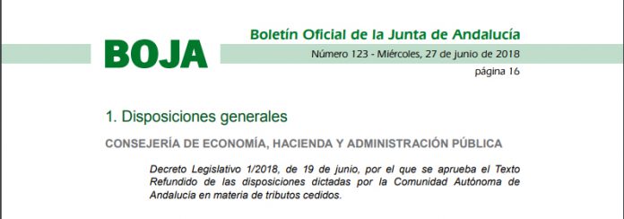 Approved in Andalusia the Consolidated Text in the matter of ceded taxes